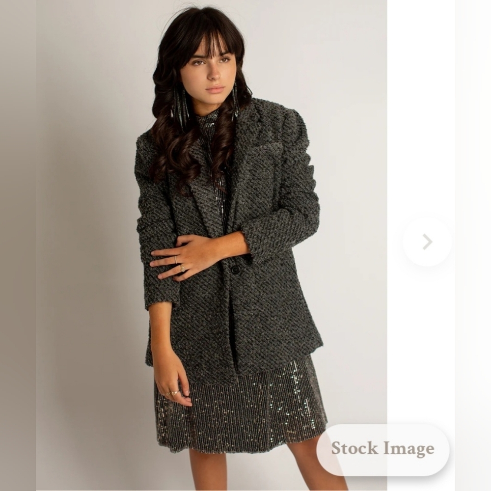 NWT MIA JOY Louve Blazer in Charcoal Black (Size: XL) - Picture 7 of 13